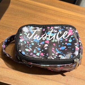 Justice Multicolor Splatter Wristlet